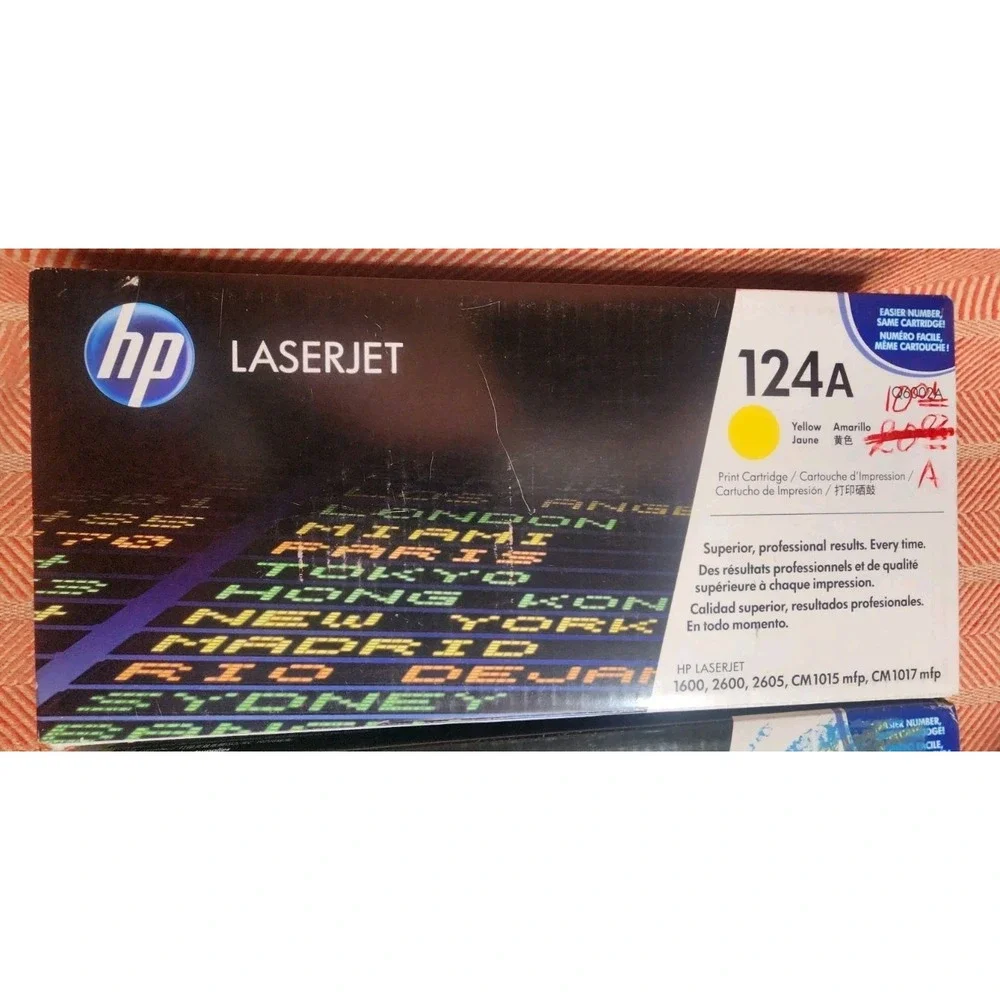 HP Q6002A 124A Blue Yellow Toner LaserJet 1600 2600 2605 CM1015 1017‎ Sealed NEW